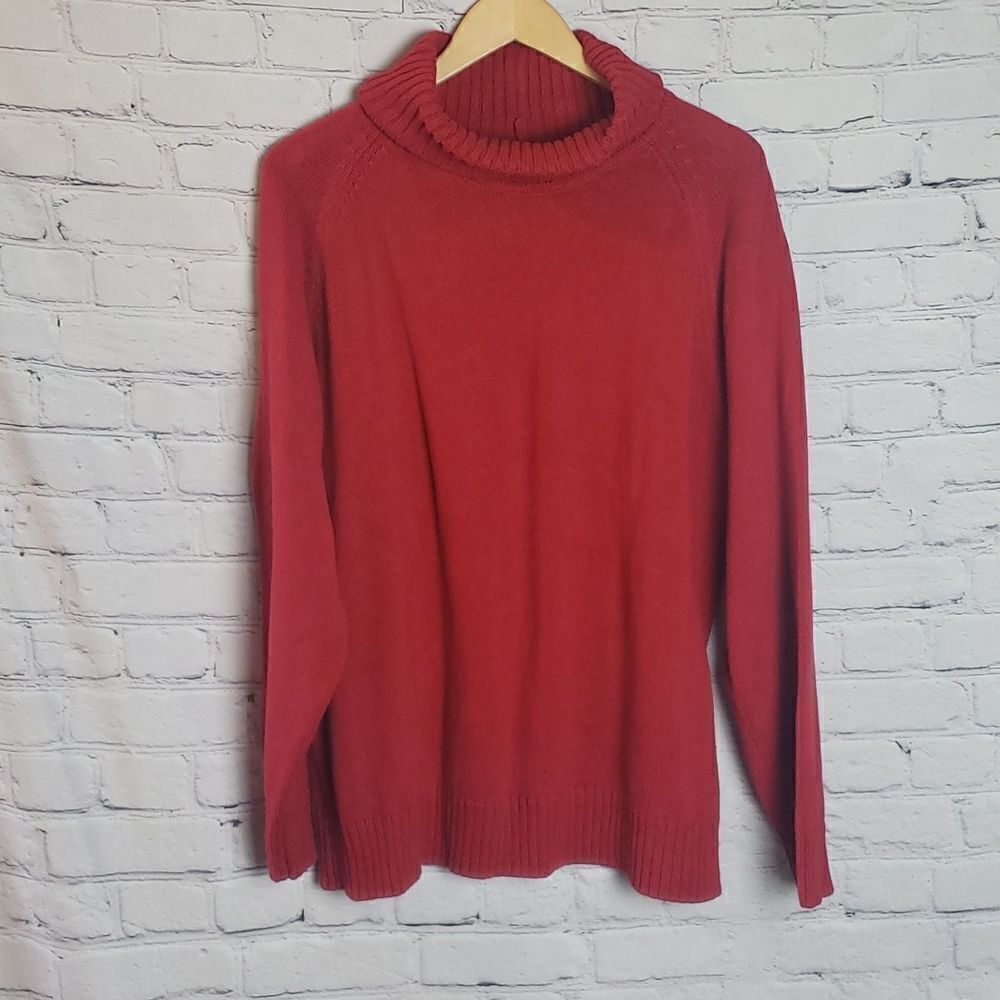 Jeanne Piere Red Turtleneck